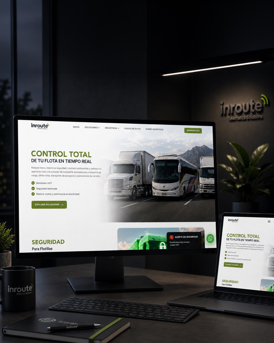 Sitio web de logística de Inroute